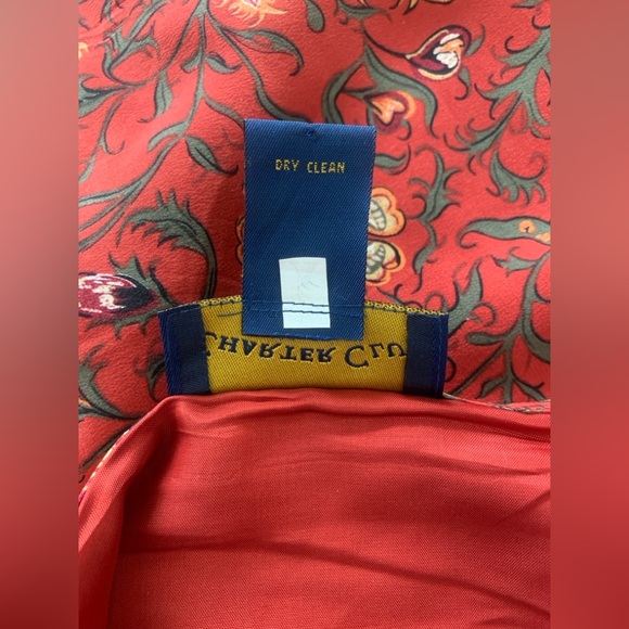 Charter Club Red Floral Printed 100% Silk Maxi Skirt - Picture 6 of 8